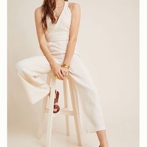 NWT Cream Anthropologie Jumpsuit
